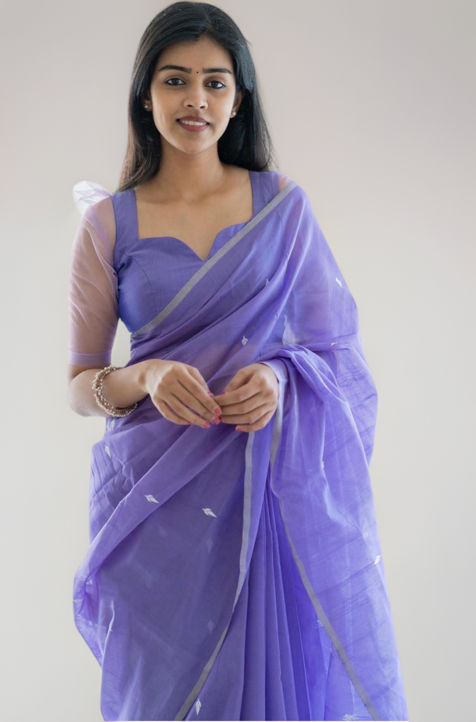 C J Enterprise Women's Banarasi Pure Kanjivaram Silk Linen Cotton Saree for Wedding Soft Design Wear handloom Pattu Sarees Latest Sari With Blouse Piece sadi new ladies 2023 Party 2024 (lavender blue)