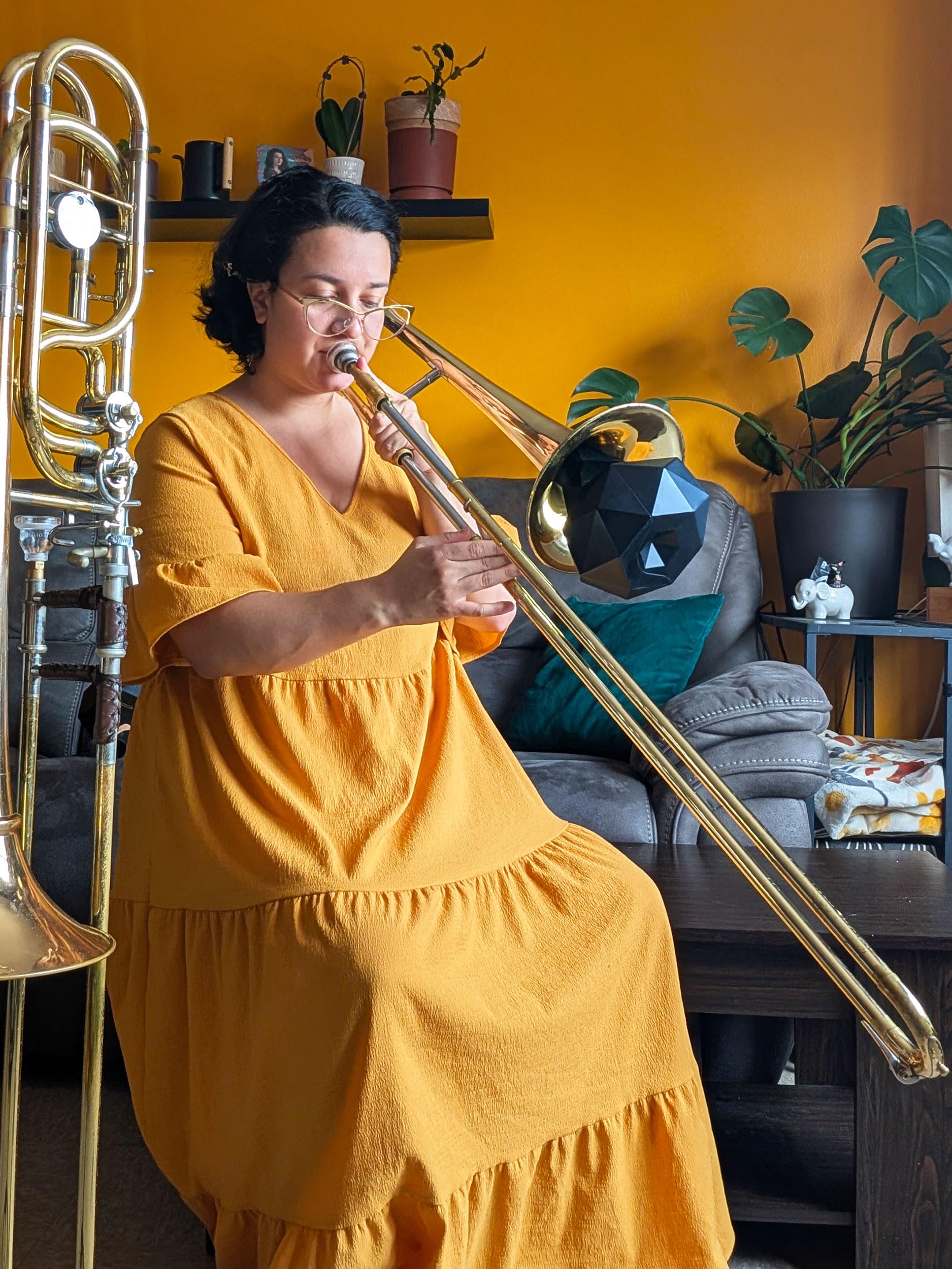 Sordina professionale per trombone tenore, leggera, accordata con precisione, facile da suonare, design non dentabile