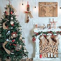 Vista 8 de SENMUT Rebanadas de madera natural, 30 unidades de círculos de madera preperforados de 2.0 a 2.45 pulgadas para manualidades, rebanadas de madera