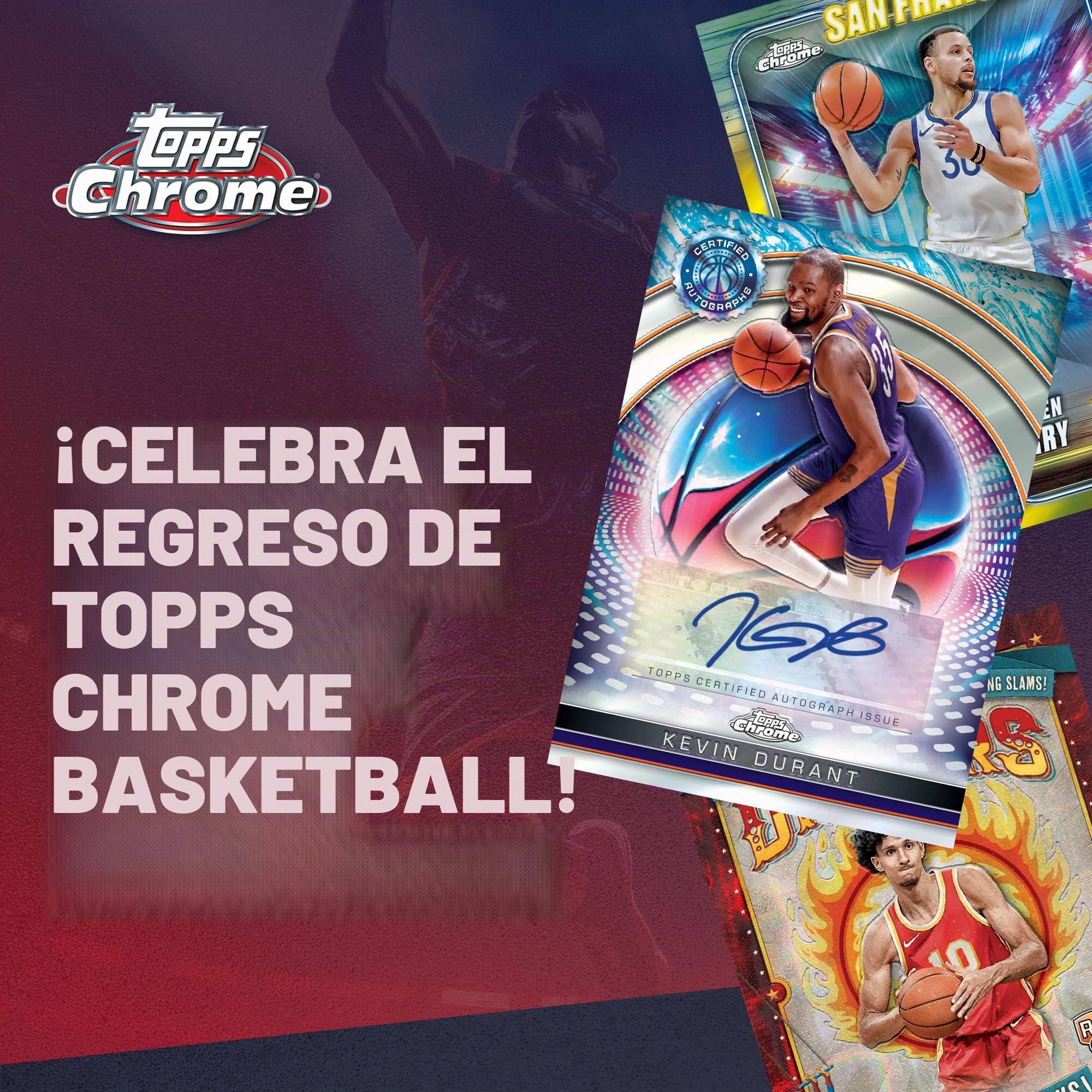 Balón de Baloncesto Cromado Topps 2024-25, Sellado de fábrica, Caja Mega