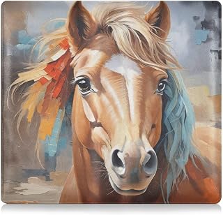 PaChyLuu Oil Painting Horse Car Registration and Insurance Card Holder Vehicle Glove Box Car Organizer for Documents License Cards