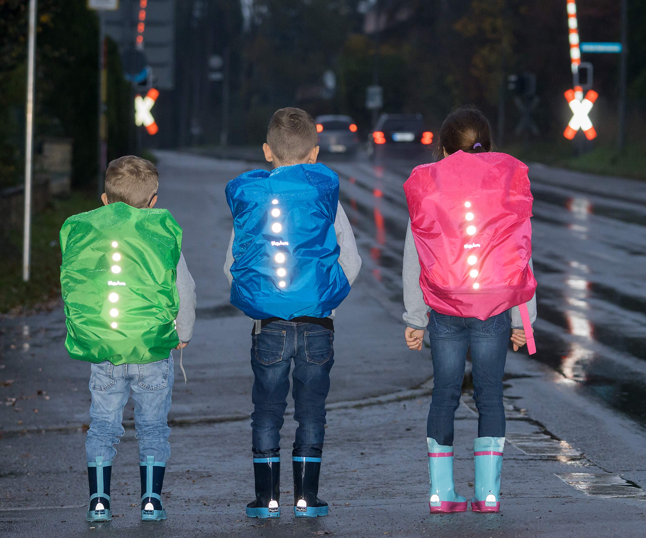 Playshoes Unisex dziecięcy pokrowiec przeciwdeszczowy na plecak, pokrowiec przeciwdeszczowy (1 opakowanie), Zielony, 29, zielony, M, pokrowiec przeciwdeszczowy na plecak