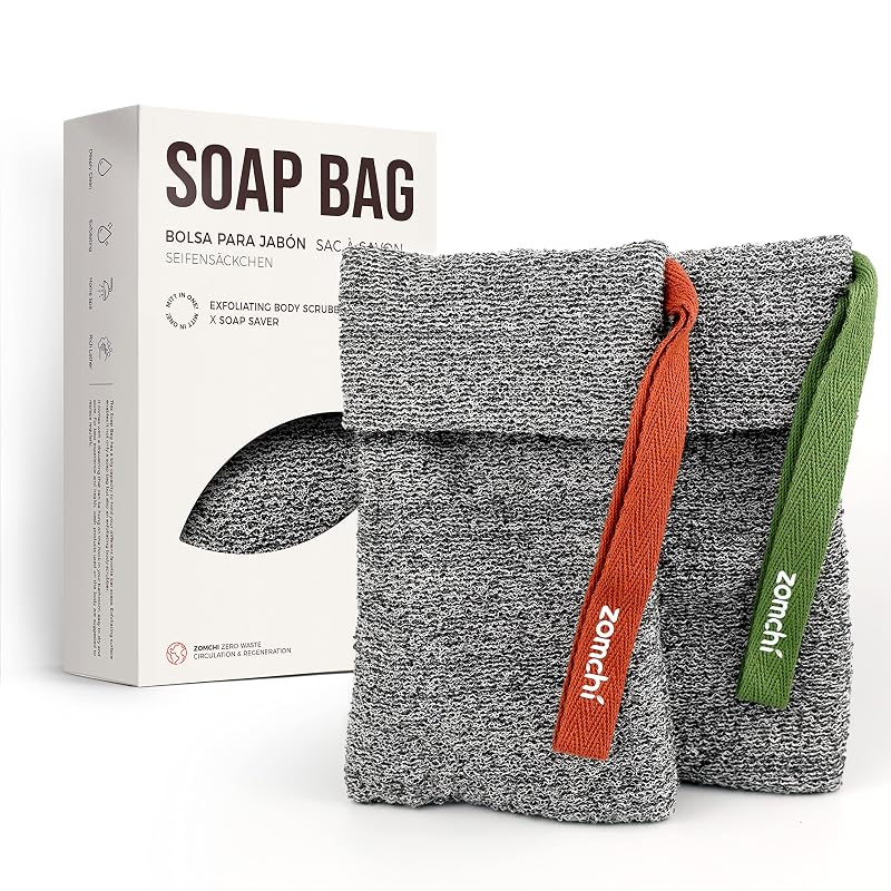 Bolsas porta-sabonete ZOMCHI para sabonete em barra, textura profunda, cinza, pacote com 2
