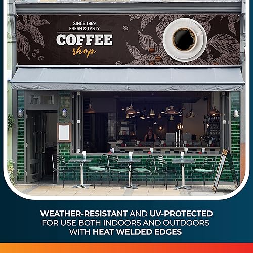 Miniatura 8 de Pancartas y letreros personalizados para interiores y exteriores con cualquier imagen, logotipo y texto, pancarta de vinilo 20 fuentes y 25