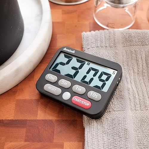 Miniatura 7 de Lavatools KT3 - Temporizador y cronómetro de cocina, dígitos grandes, alarma fuerte, función de silencio, botones de ajuste rápido, agujero para