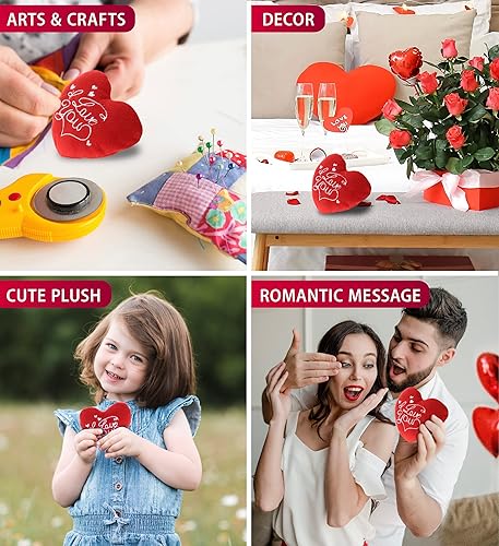 Miniatura 4 de DolliBu I Love You - Peluche de corazón rojo – Mini juguete de peluche, acento especial para el día de San Valentín, bonita decoración de forma