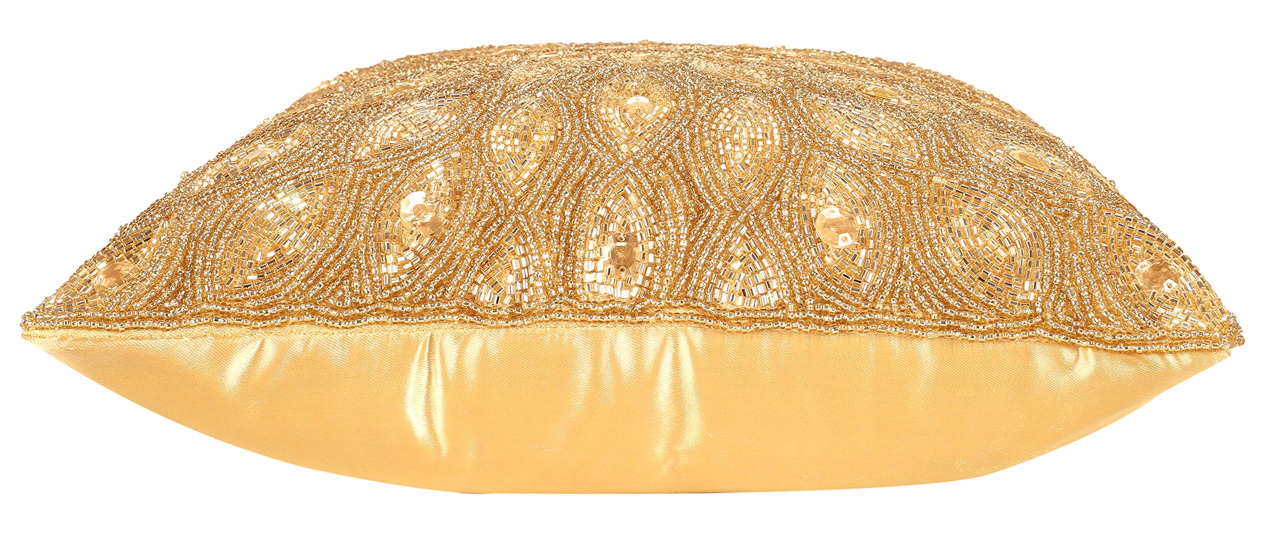 Lot de 2 housses de coussin de Noël, housses de coussin décoratives avec perles faites à la main par des artisans qualifiés, un accessoire beau et élégant pour habiller votre canapé, canapé, lit –