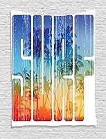 Vista 211 de Ambesonne Tapiz de naturaleza, silueta de oso salvaje en el bosque de la selva en la noche oscura, ilustración para colgar en la pared para Verde