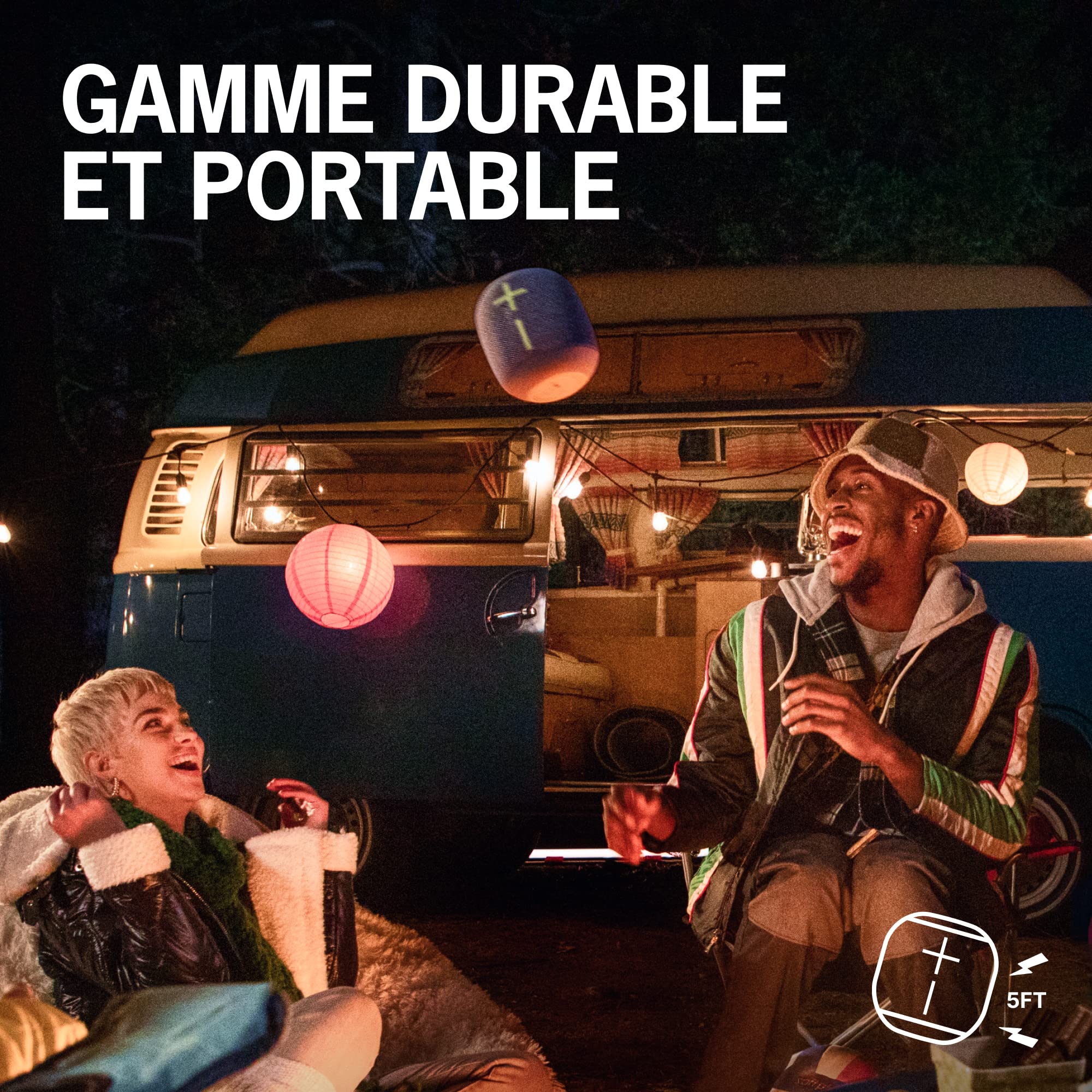 Ultimate Ears WONDERBOOM 3, Enceinte Bluetooth sans Fil Portable, Basses Profondes à 360 degrés pour l'extérieur, Étanche IP67, Flottante, portée de 40 m - Bleu