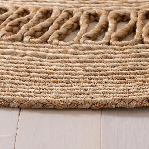 Miniatura 3 de SAFAVIEH Colección redonda de fibra natural NFB254A de 3 pies, redonda, natural, hecha a mano, estilo bohemio, con encanto de yute