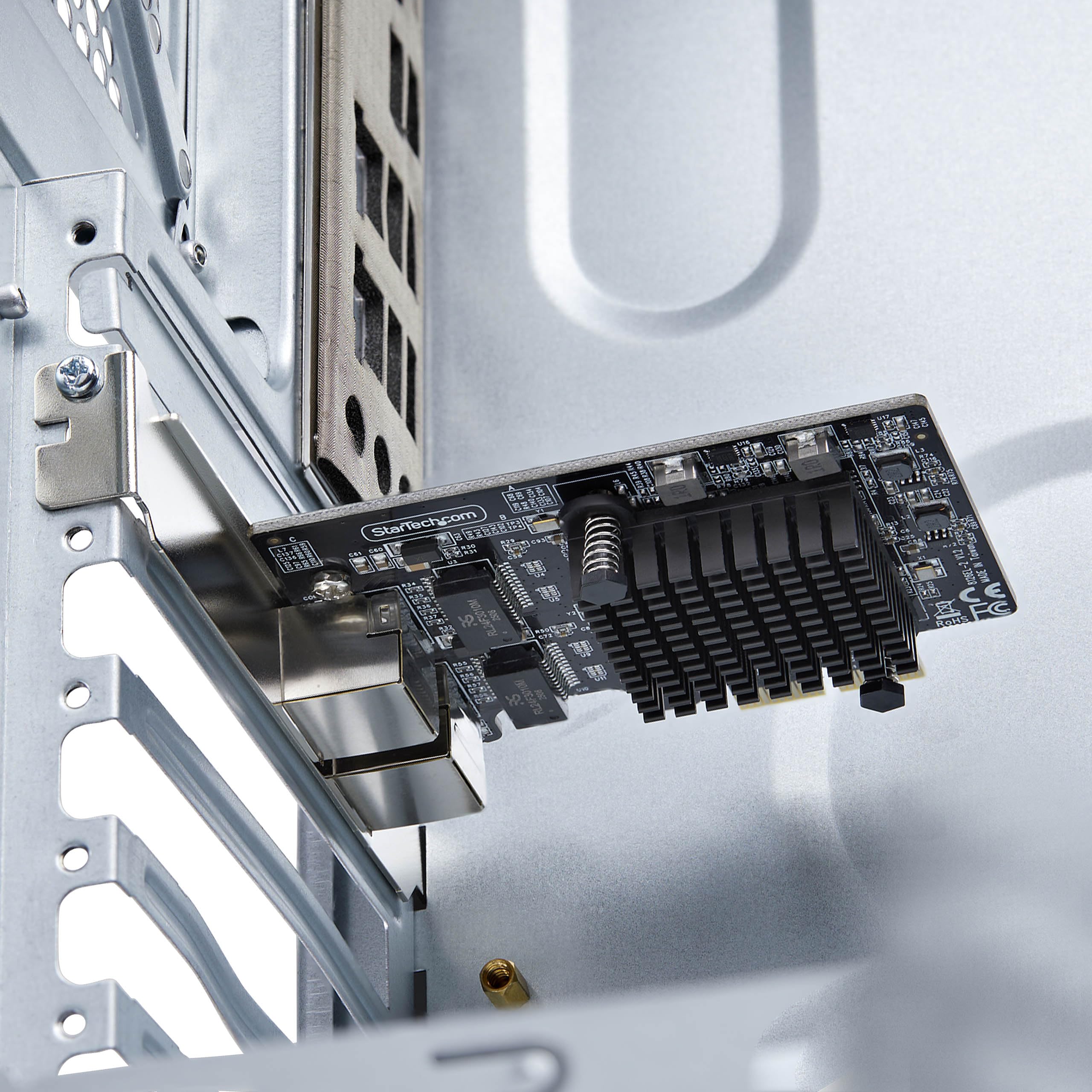 StarTech Carte Réseau PCIe Gigabit 5G, 2 Ports (PR25GR-NETWORK-CARD) | Realtek RTL8126, 5G/2, 5G/1G/100M/10M, Carte LAN PCI Express, Windows/Linux