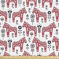 Vista 24 de Ambesonne - Tela multicolor impresa digital por The Yard