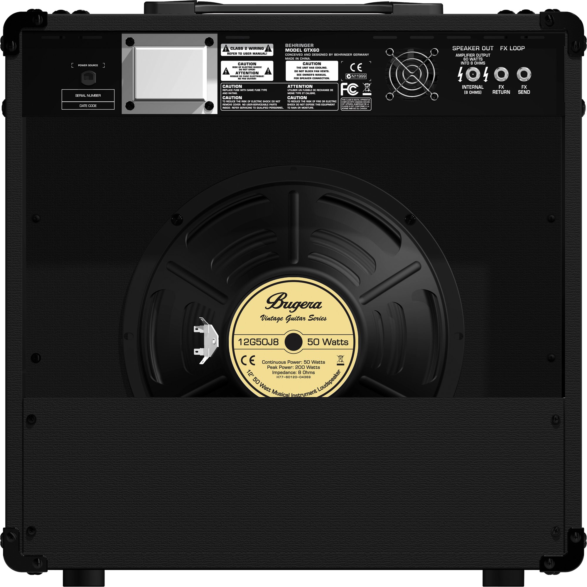 Amazon.com: Behringer GTX60 Amplificador de guitarra de 60 vatios con 2  canales independientes, Fx, sintonizador, modelado de tubo y altavoz  original Bugera 12 : Instrumentos Musicales
