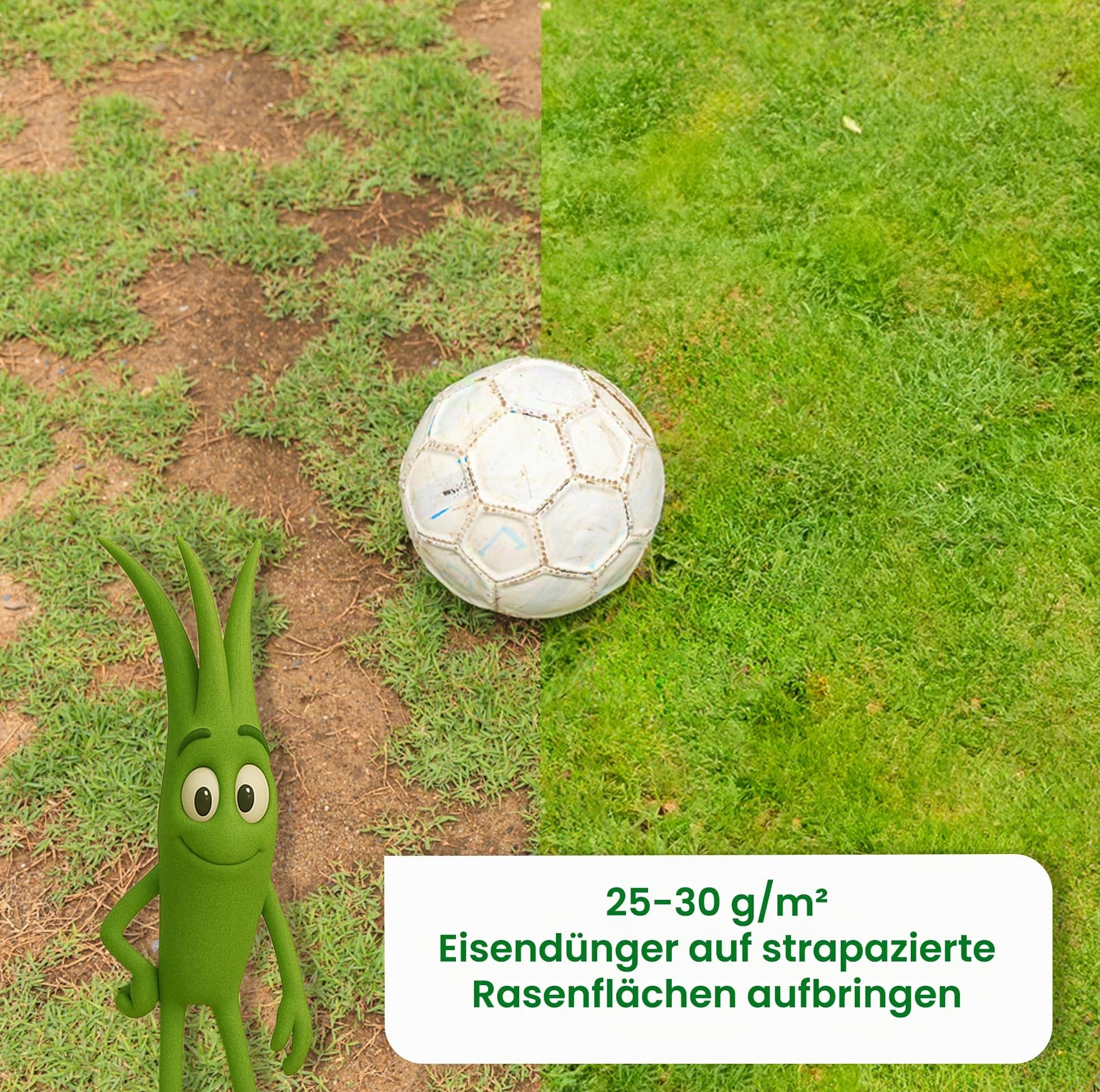 Grünling A&G-heute 25kg Eisendünger Granulat Rasendünger | Eisen-2-Sulfat | Frühjahr Herbstbeginn | Für ca. 1000m² Rasenfläche für sattes kräftiges dichtes Grün