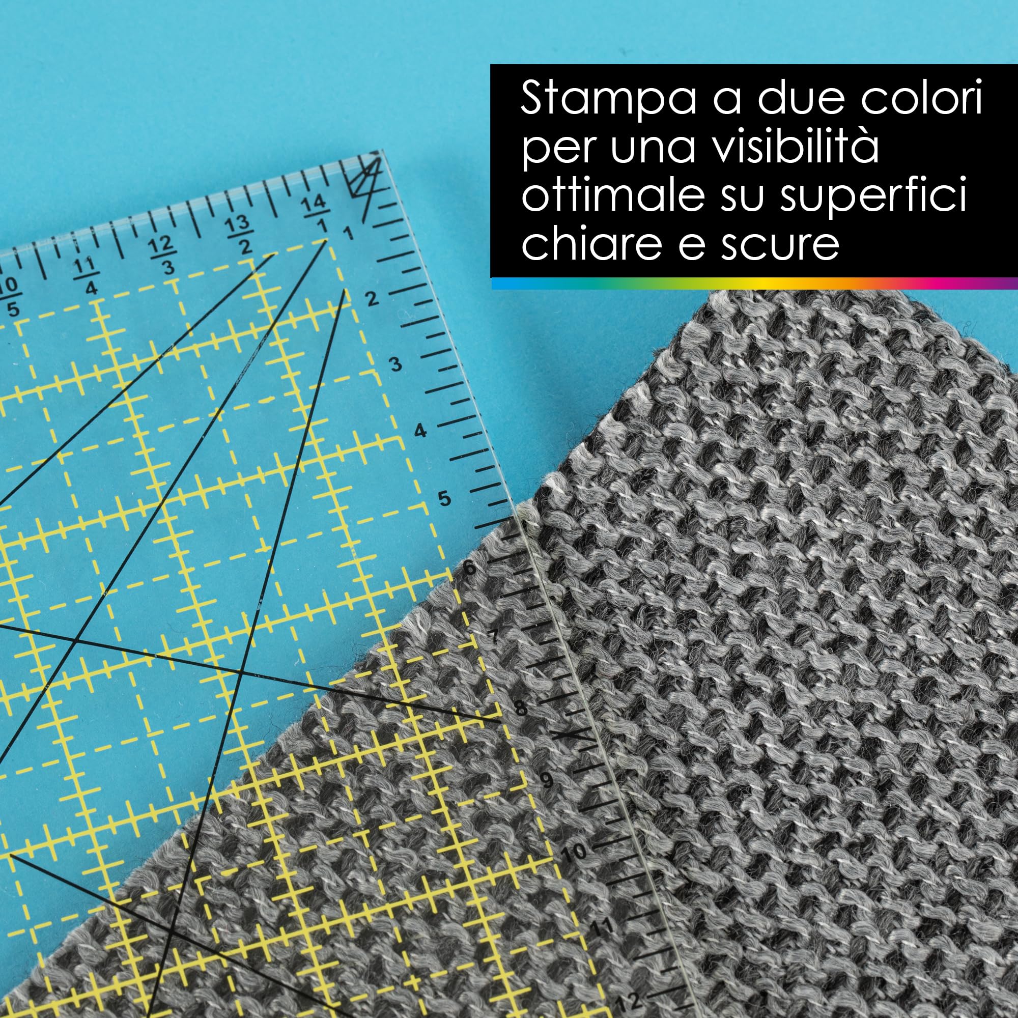Righelli per trapunte, 2 righelli quadrati per trapuntatura, righello da cucito, 11.4 cm e 15.2 cm, righello da cucito e stiratura, set con linee a griglia (trasparente + verde