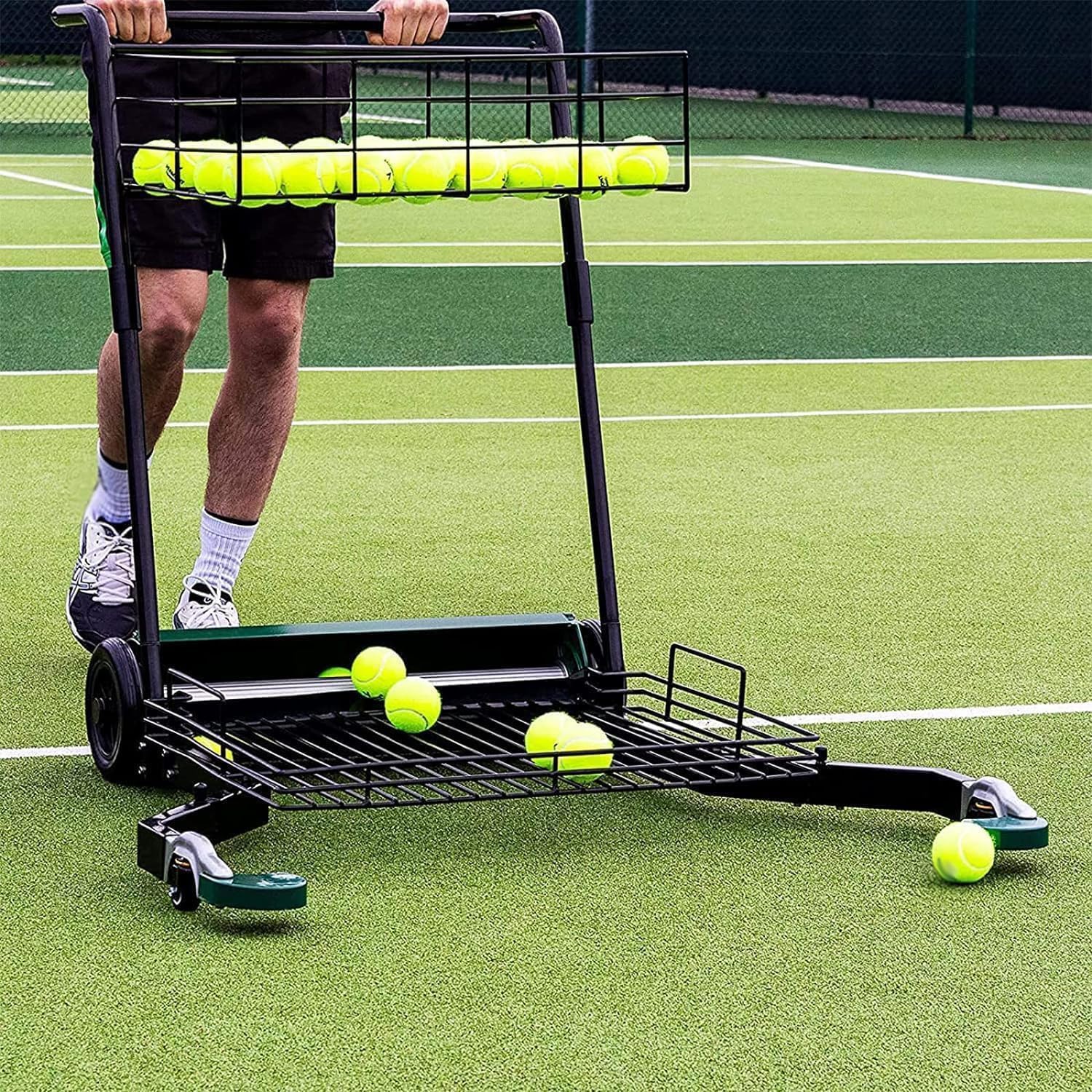 Raccoglitore di palline da tennis, contiene 290 palline, facile da raccogliere per campo e palestra, attrezzatura da allenamento