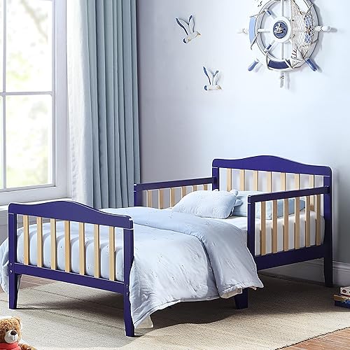 CITYLIGHT Base de cama para niños pequeños con barandillas de seguridad, cama de madera maciza para niños y niñas, fácil de montar, certificado