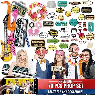 SOUL SHIFT 70 Pc Large Premium Photo Booth Props Set for All Occasions -...