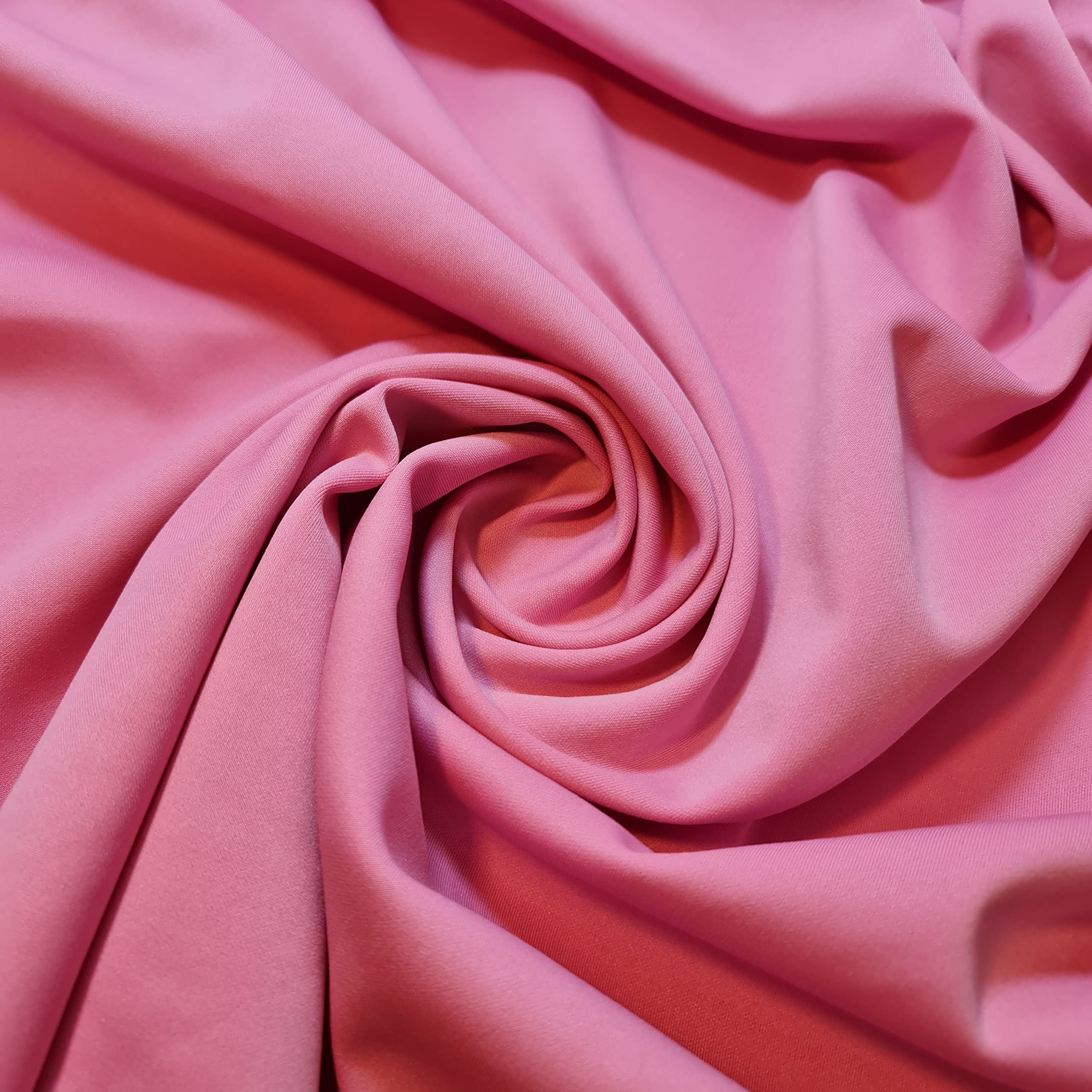 Plain & Printed Scuba Crepe Jersey Stretch Spandex Fabric โ Dressmaking Material for Casual & Formal Wear | 58" (150cm) Wide | Sold Per Meter (Pre-Cut Lengths) (Candy Pink) โ image 1