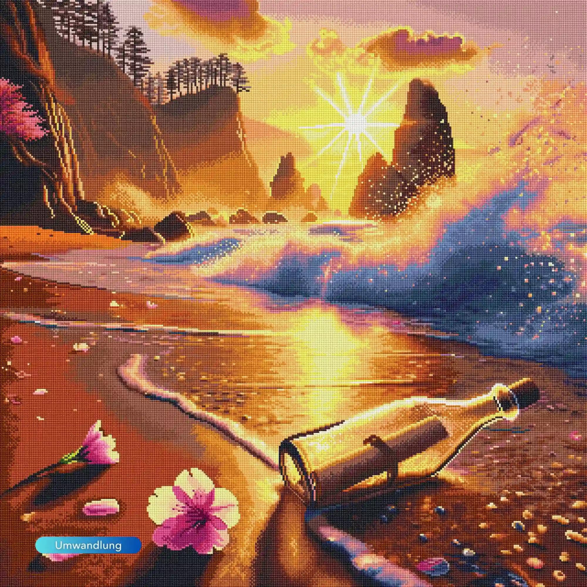 Picmondoo Pintura de diamantes, 80 x 80 cm, lo que preserva el mar