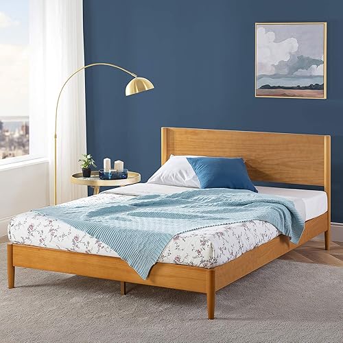 Miniatura 3 de Zinus Allen Mid Century Wood Platform Bed Frame, Solid Wood Foundation, Wood Slat Support, No Box Spring Needed, Easy Assembly, Queen