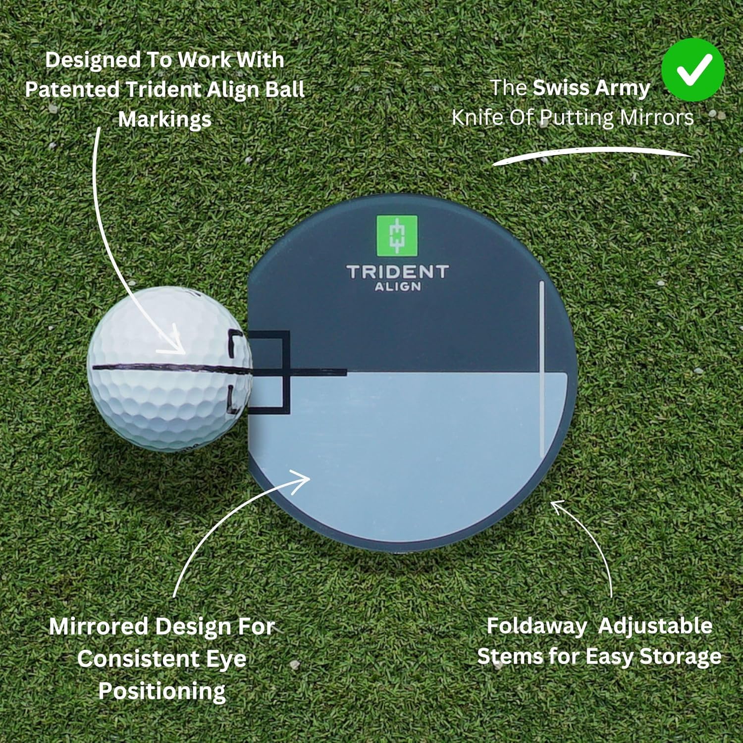 Transform Putting Mirror - Golf Training Aid for Consistent Impact, Precision Alignment, and Stroke Improvement - Portable, Durable, and Easy to Use for Indoor and Outdoor Practice
