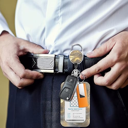 Miniatura 4 de Soporte para tarjetas y clip retráctil resistente, soporte para tarjeta de identificación con carrete retráctil para profesores, enfermeras,