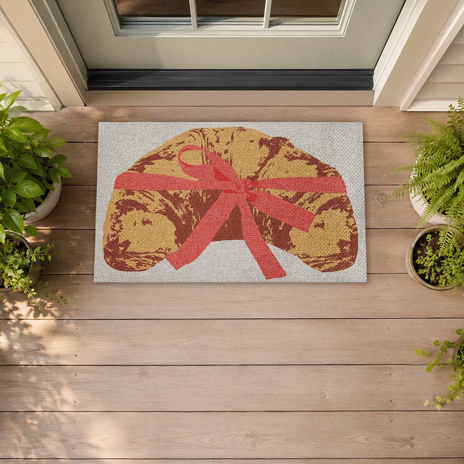 Stupell Industries Bakery Croissant with Ribbon, 30 x 18