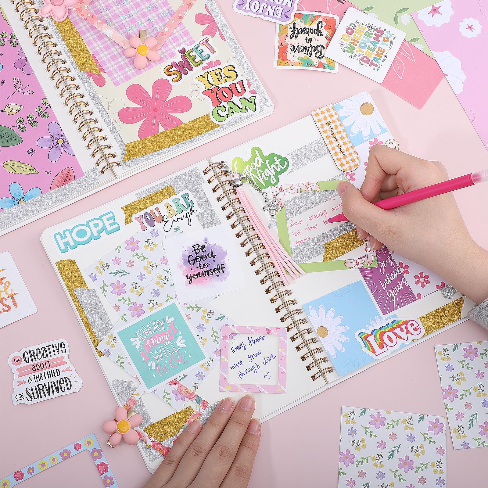 Yoosso 110Pcs Stationery Set, Gifts For 8 9 10 11 12 13 Year Old Girls Diary And Scrapbook Kit Teenage Girl Gifts Ages 8-14 - Image 4