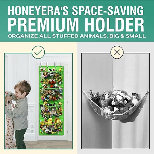 Miniatura 3 de Honeyera Almacenamiento para animales de peluche  Organizador sobre la puerta para rellenos, accesorios de bebé y almacenamiento de juguetes de