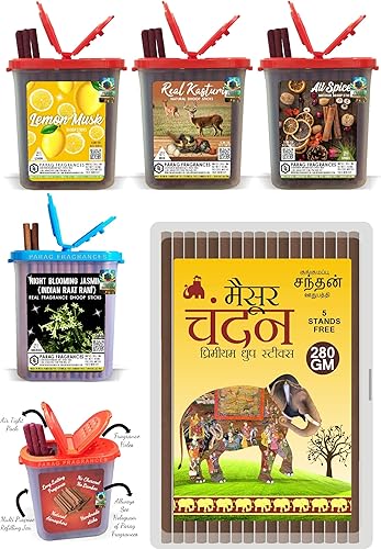 Miniatura 7 de Fragancias de paragolpes 6 conos Wonders Premium Dhoop (6 en 1) Rosa/Lirio/Lavanda/Sandalwood/Kasturi/Attarfull (sin carbón, sin bambú, hecho a