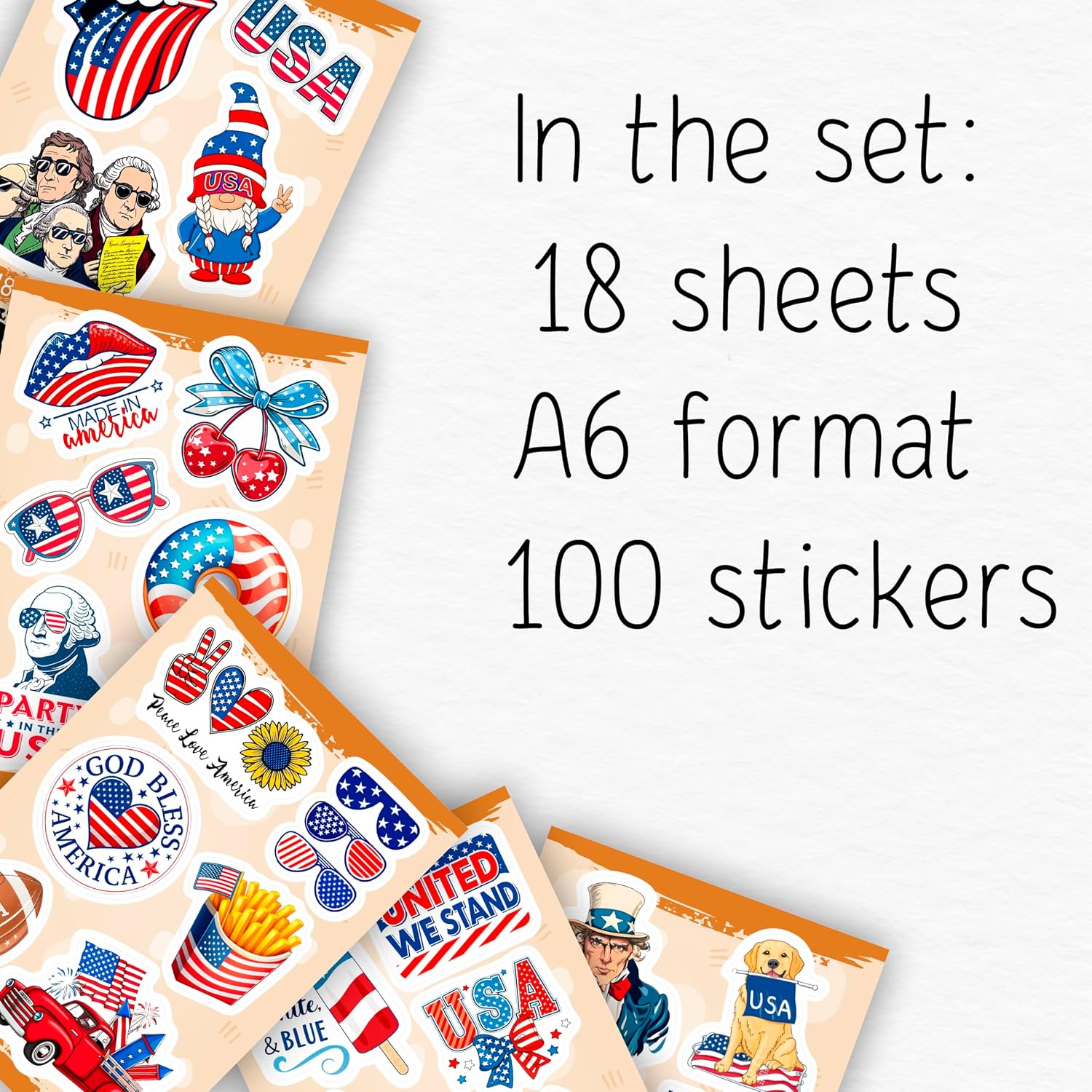 100Pcs USA Stickers and Decals for Water Bottle, Laptop - American Stickers- USA Party Supplies & Decorations - American Gifts - Gift for Women & Men image 2