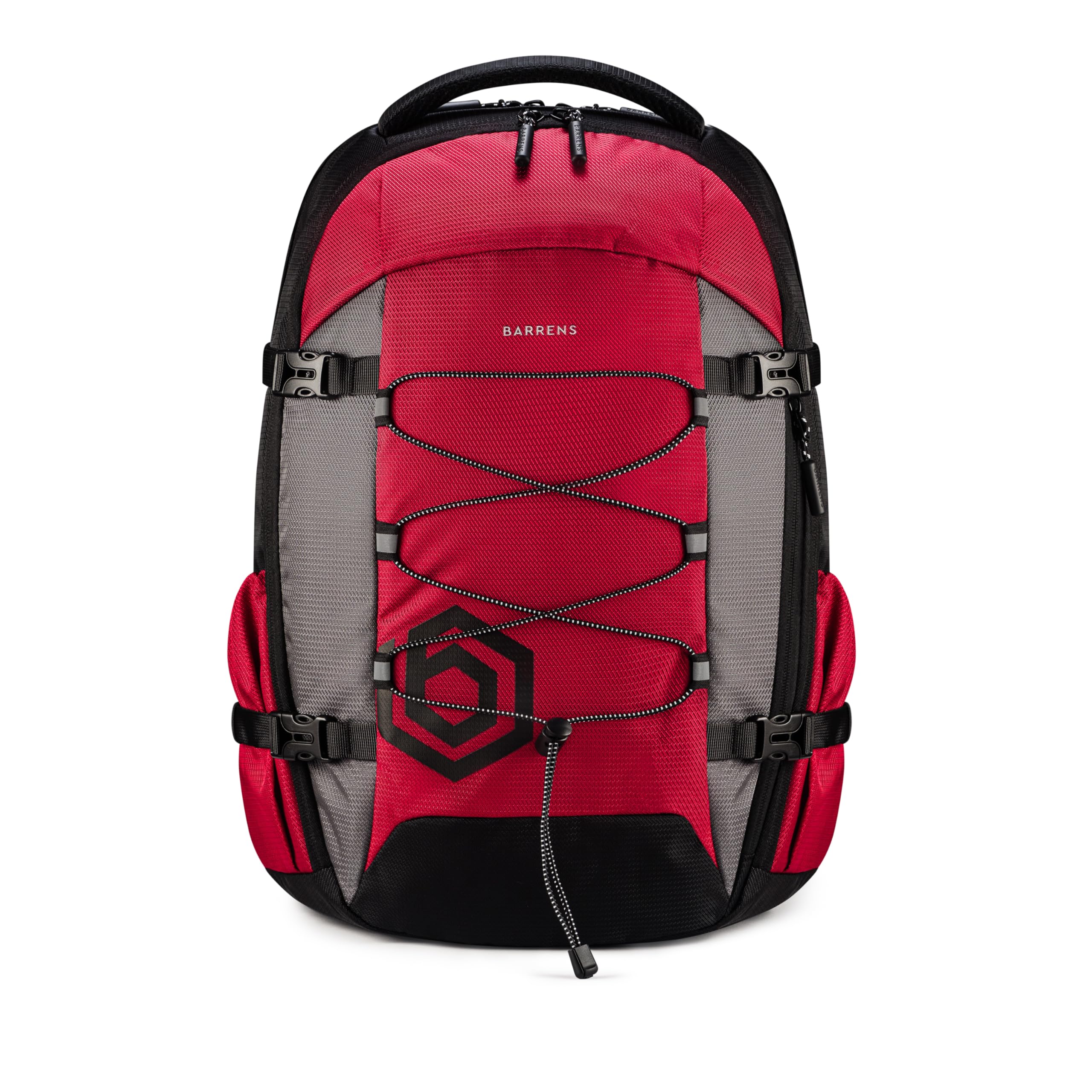 BARRENS Sac à dos de randonnée pour homme et femme - Étanche - 29 l - Avec compartiment pour ordinateur portable 15,6" - Pour le sport d'affaires, Rouge avec des accents noirs, Mittelgroße