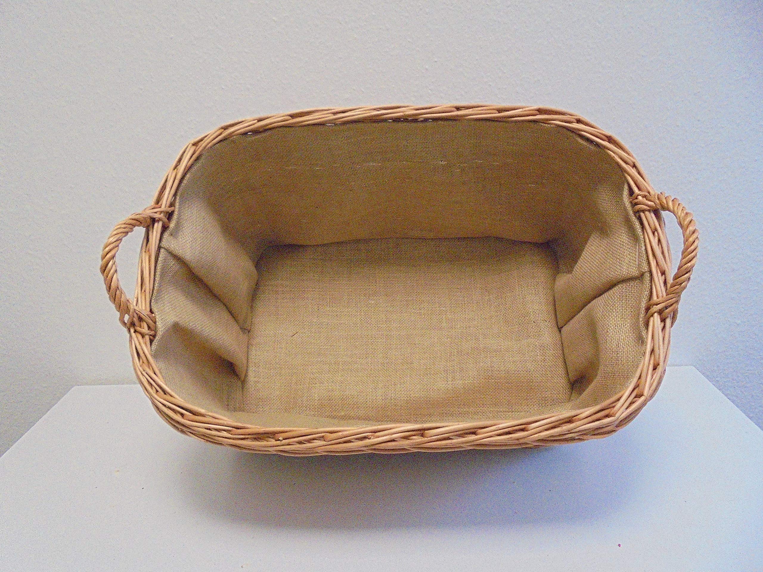 Weidenkorb Für Brennholz 45x29x45cm - Kaminholzkorb Mit Henkel Natur