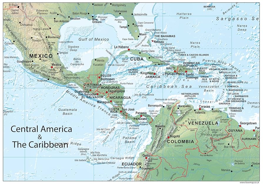 Amazon.com : Central America and the Caribbean Physical Map - 39.3 x 27.5 inches – Paper Laminated : Office Products amazon-com-central-america-and-the-caribbean-physical-map-39-3-x-27-5-inches-paper-laminated-office-products