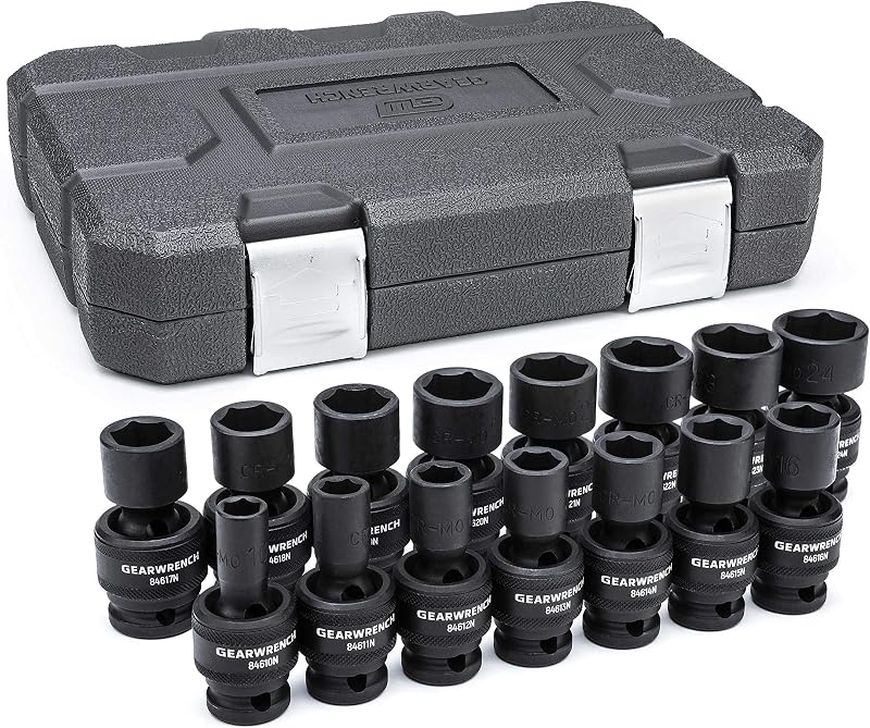 1/2-Inch 6 Point Metric Universal Impact Socket Set (15 Piece) - 84939N