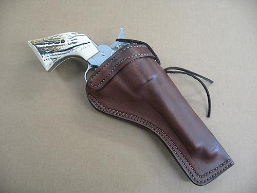 Funda de cuero para Ruger Blackhawk 6 1/2" Revólver de acción única marrón oscuro RH