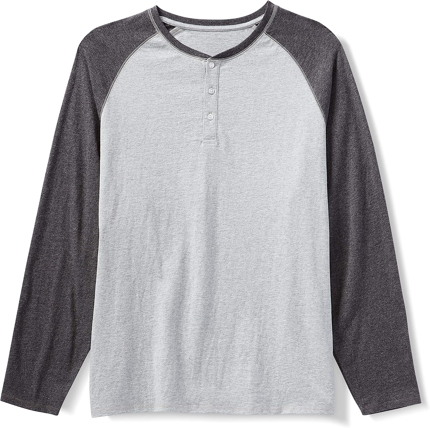 Amazon Essentials Men's Big & Tall Long-Sleeve Henley Shirt fit by DXL