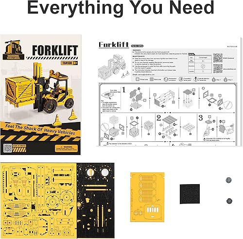 Miniatura 9 de ROBOTIME Juego de bloques de construcción de vehículos de ingeniería para niñosadultos creativos STEM juguetes rompecabezas de madera 3D TG413K