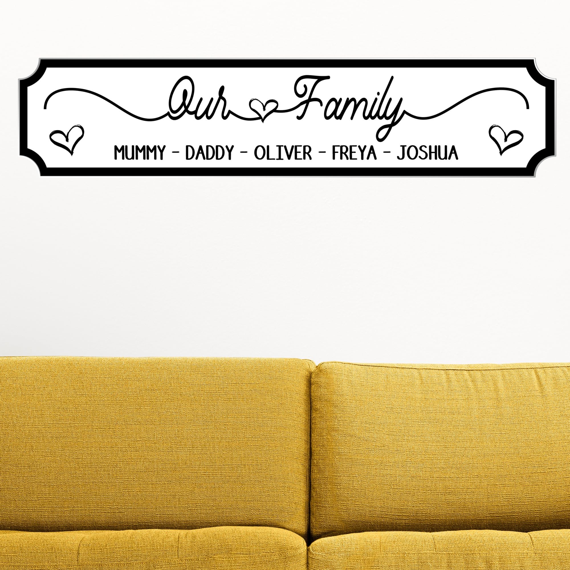 Personalised Our Family Street Sign Plaque - Custom Own Names Family Wooden or Acrylic Wall Art Decoration Keepsake Home Décor