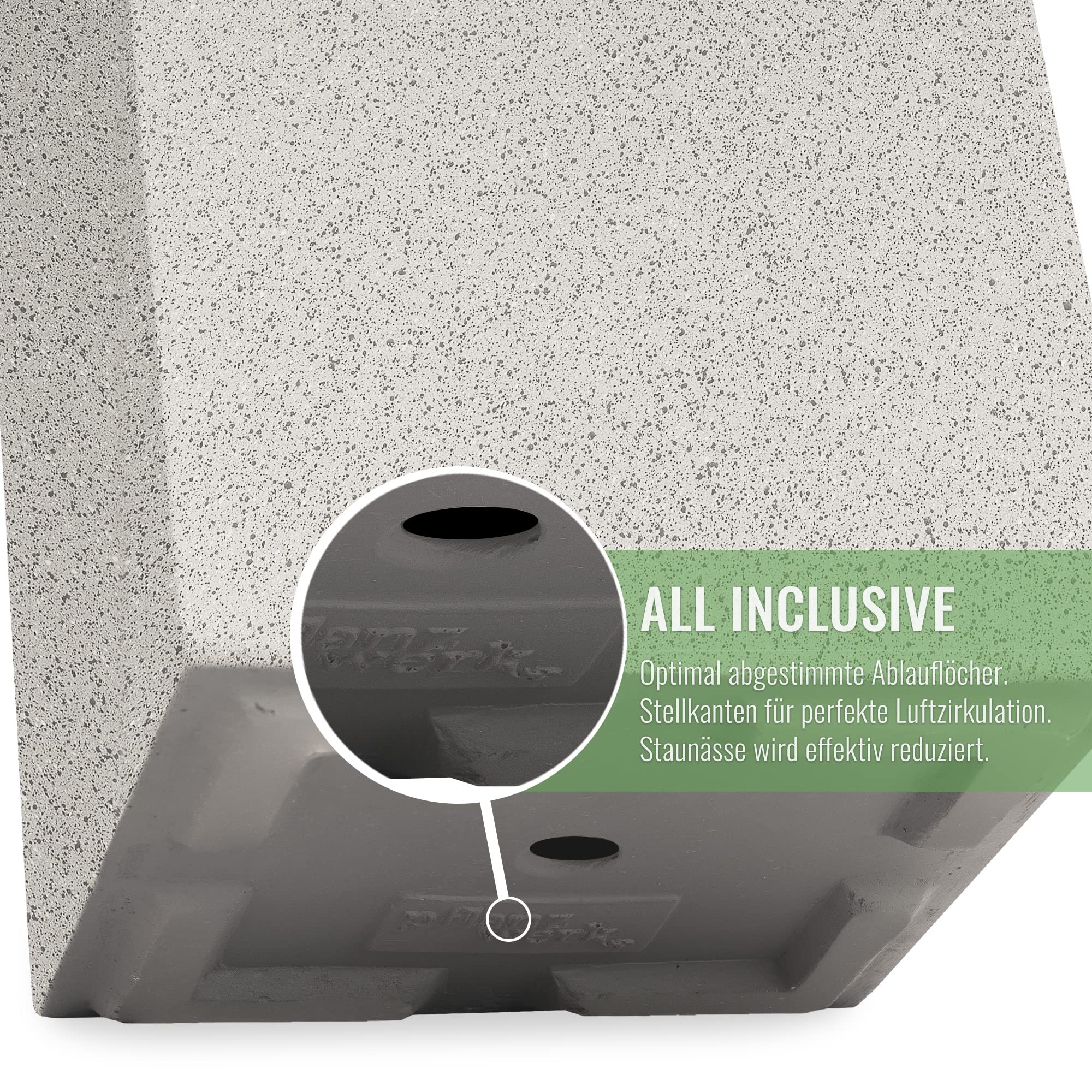 Pflanzwerk® Pflanzkübel TUB Granit Grau 40x80x40cm XXL – Rechteckig – Großer Fiberglas Blumenkübel für außen und innen - Frostbeständig - UV-Schutz – Markenqualität
