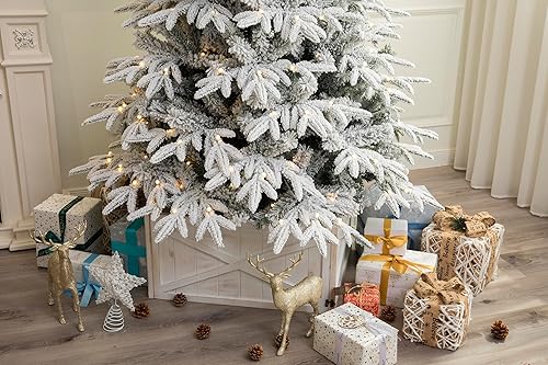 Miniatura 5 de HOLIDAY STUFF Árbol de Navidad artificial delgado de abeto nevado de 5 pies (5 pies sin iluminar)