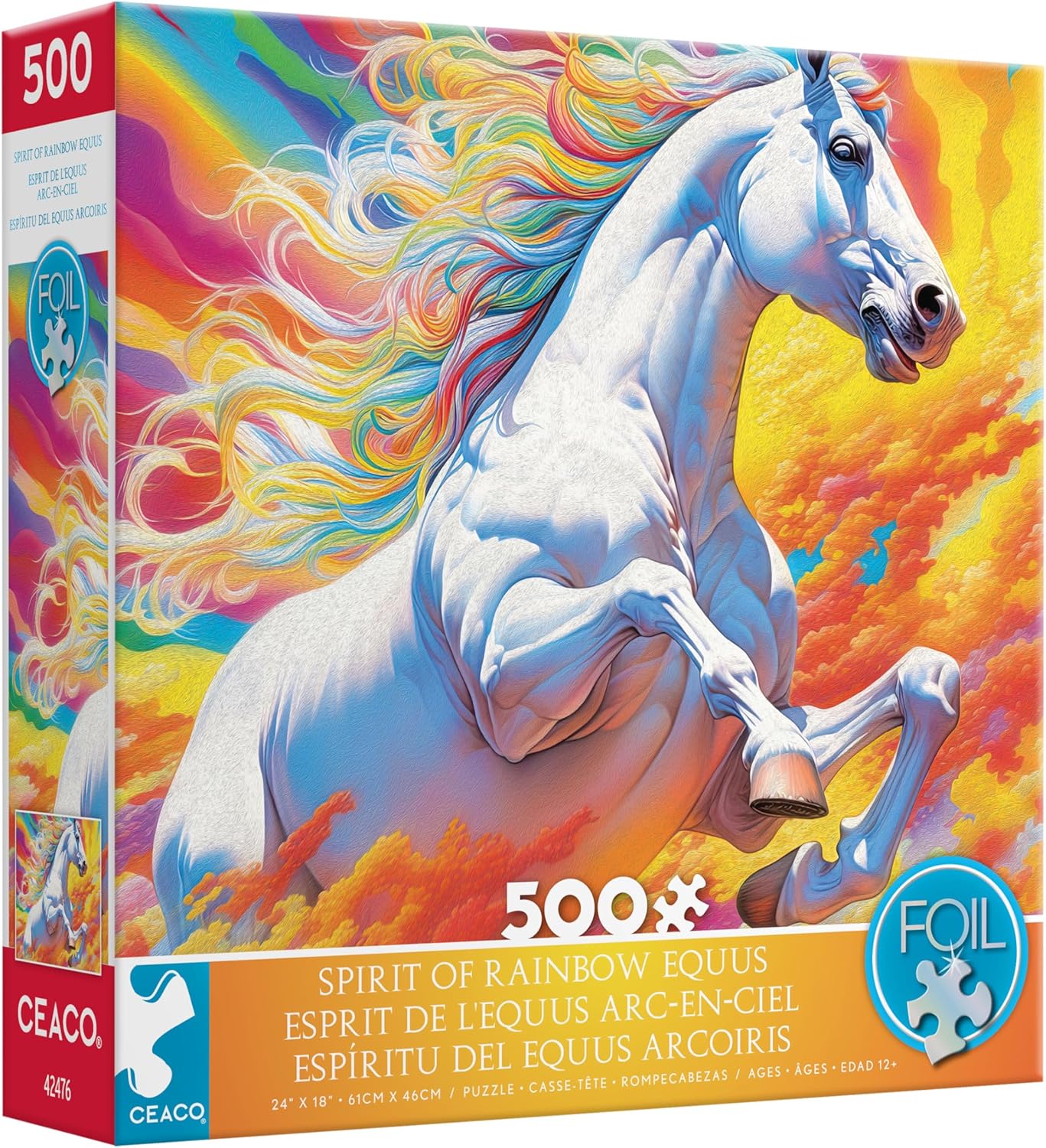 Ceaco - Foil Puzzle - Spirit of Rainbow Equus - 500 Piece Jigsaw Puzzle
