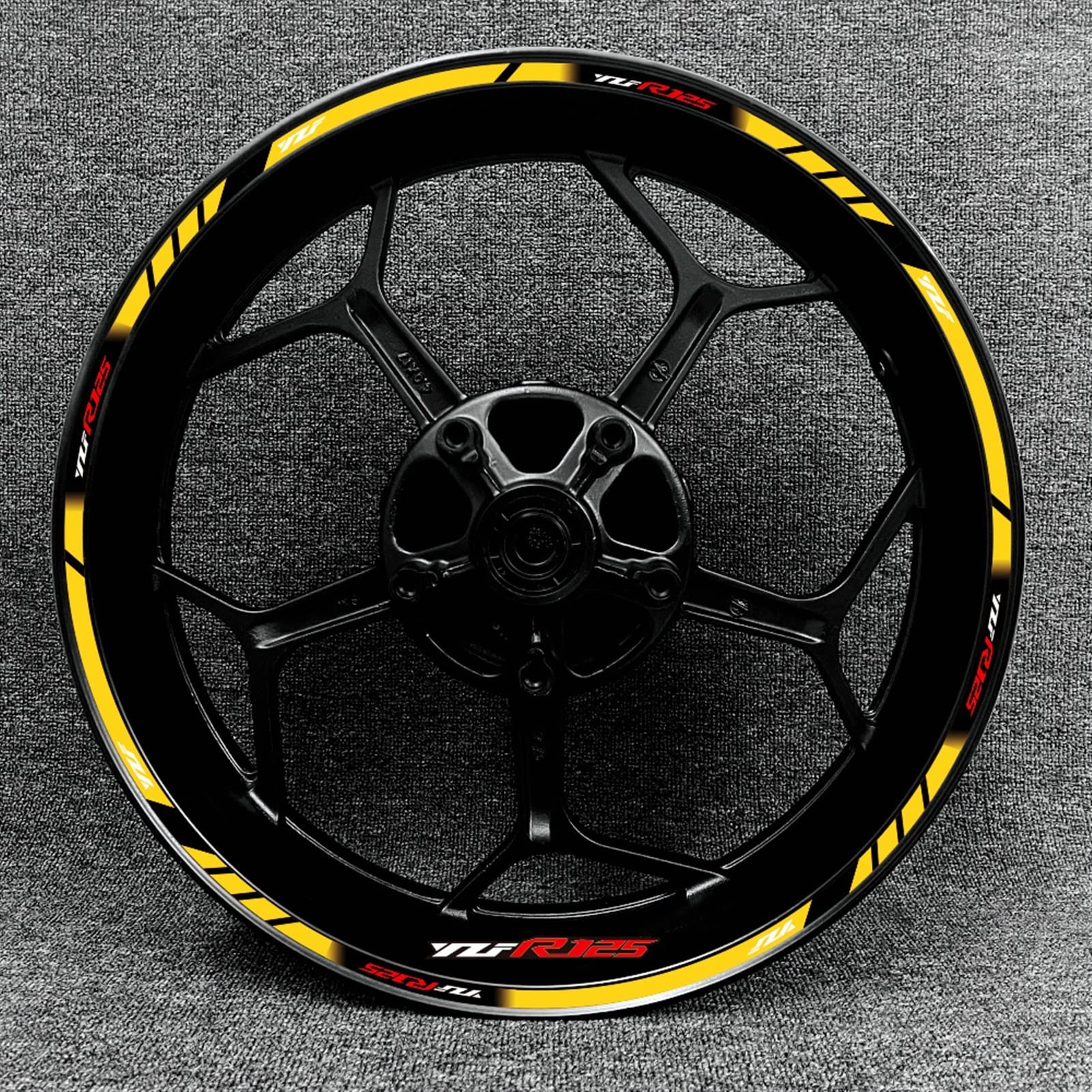 trottinette Pour YZF R125 Moto Roue Jante Bord Autocollant Décalcomanie Rayures Emblème Réfléchissant Étanche Personnalisé Refit Décoration autocollant bord (Color : 7)