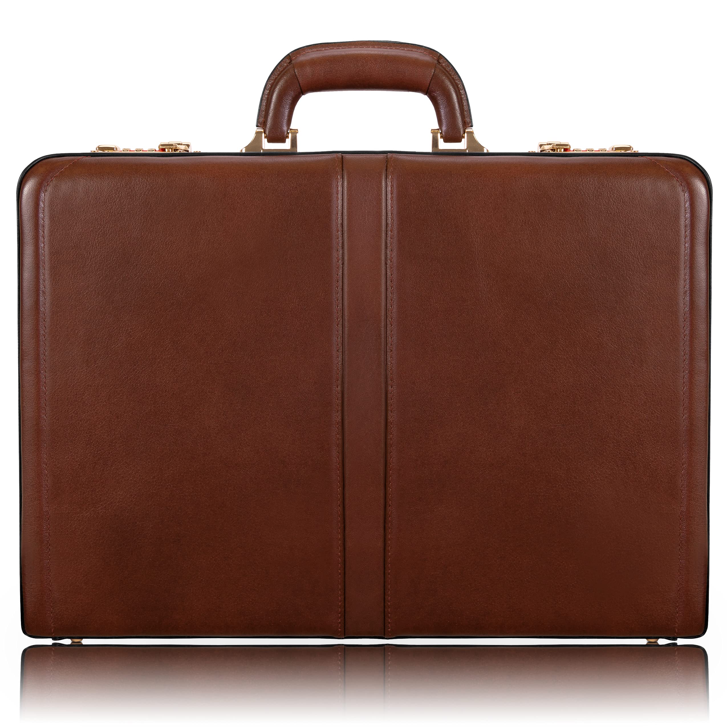 McKleinUSAMcKlein, V Series, HARPER, Top Grain Cowhide Leather, Leather 4.5" Expandable Attaché Briefcase, Brown (80474)