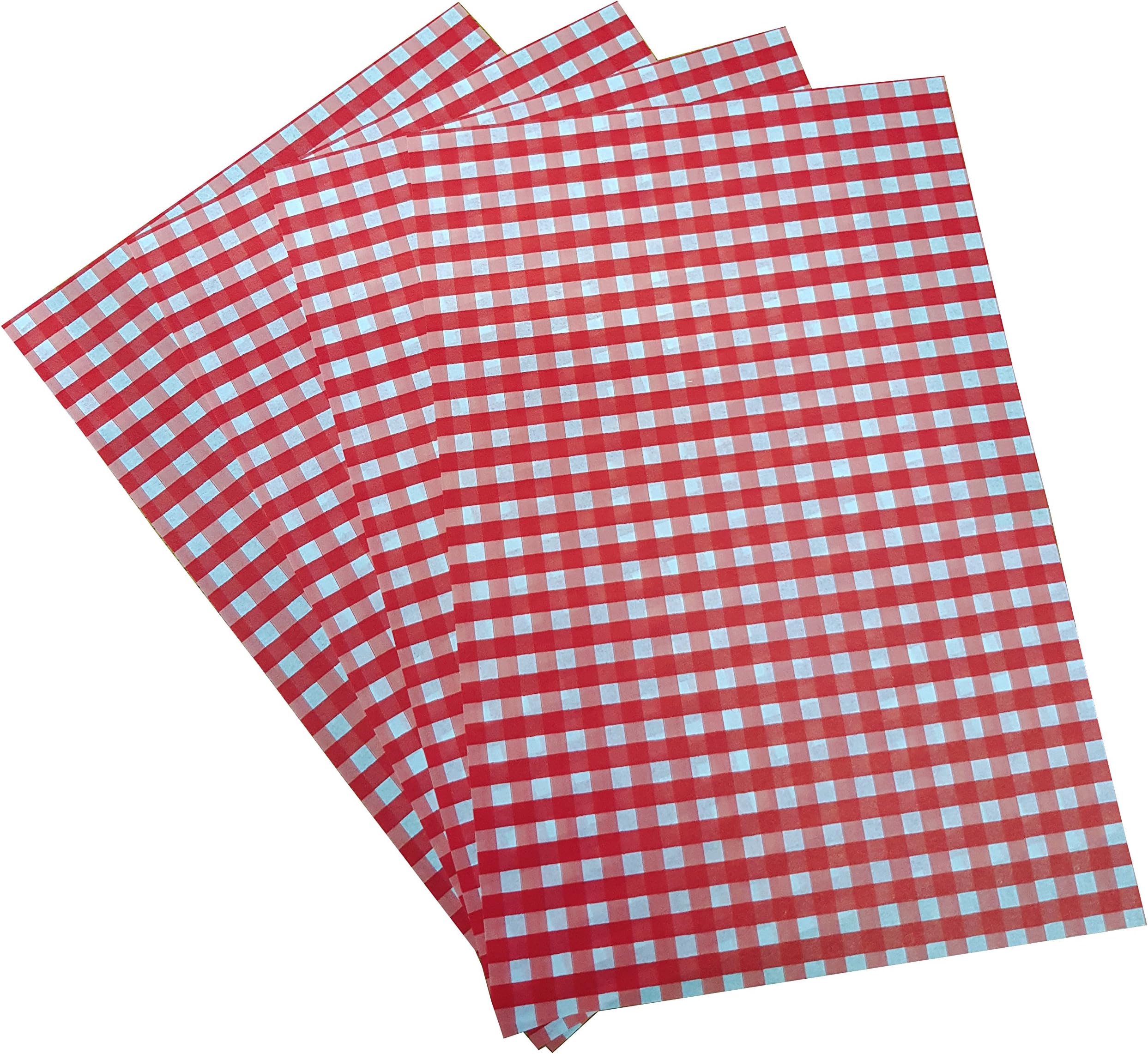 Advance Baker Bag 1000 Red Gingham Greaseproof Baking Sheets, 235 x 323mm