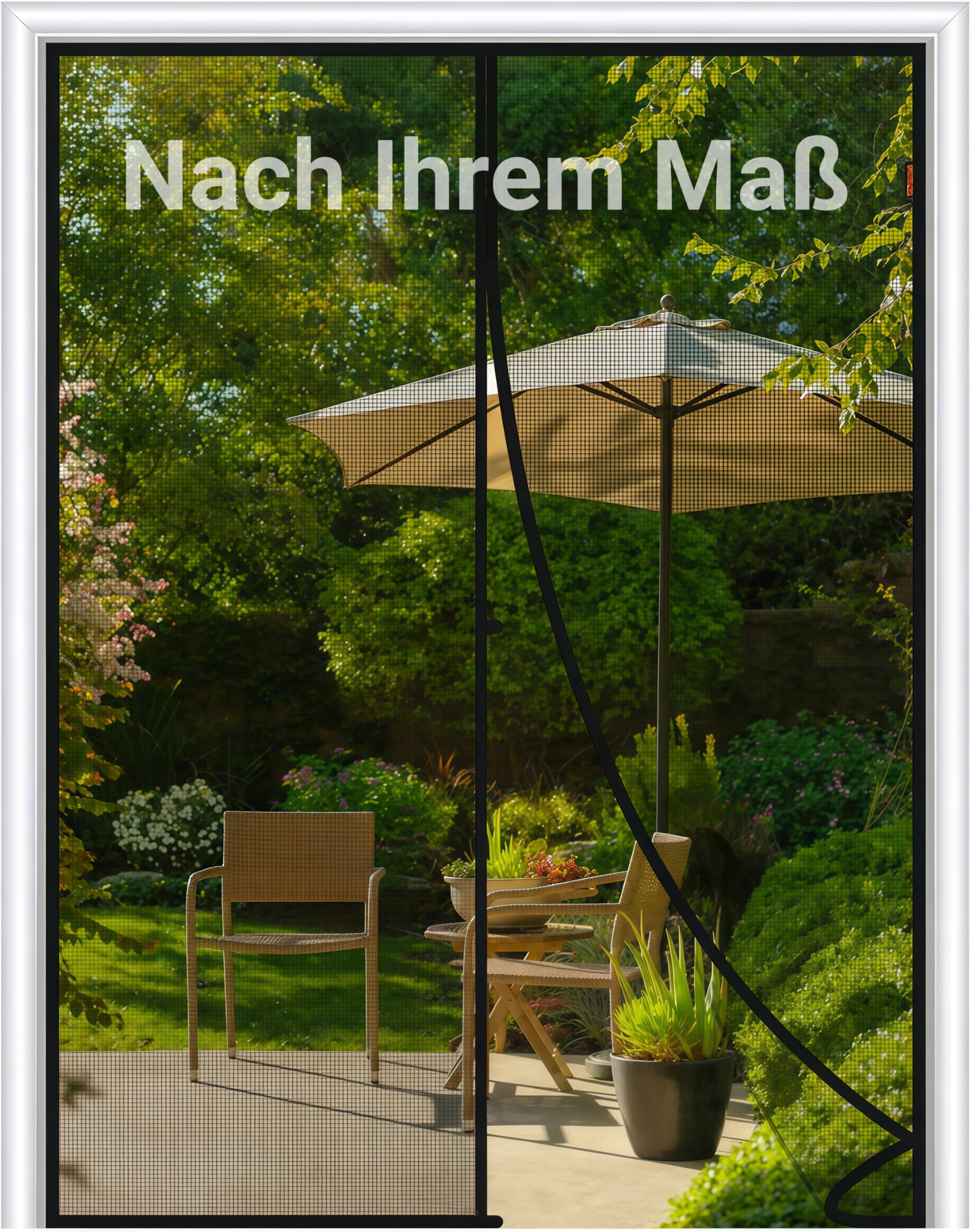 Maßgeschneidertes Fliegengitter Tür Magnet, Passgenau nach Ihren Maßen individuell anfertigbar, Extra starke Magnete & selbstschließender Insektenschutzvorhang für Balkontür, Terrassentür