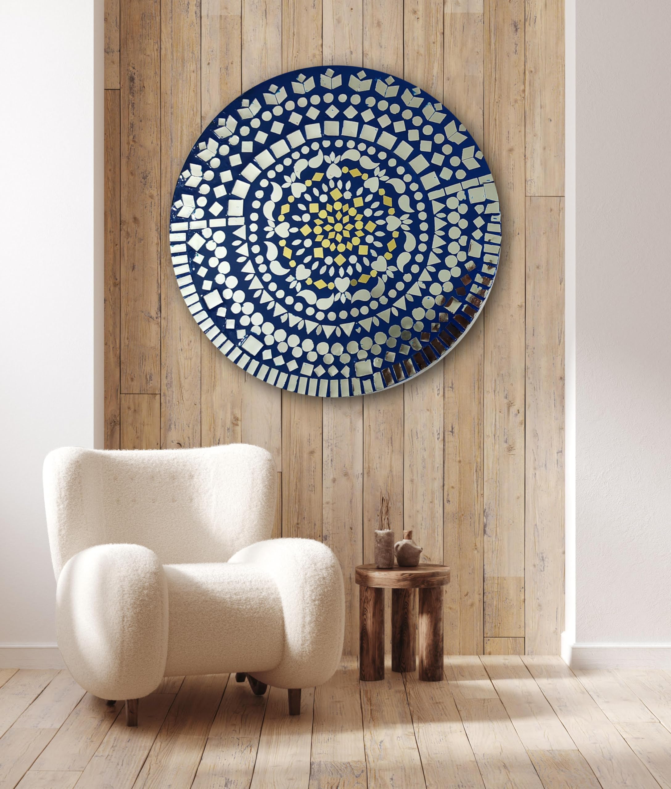 Mirror Mosaic Wall Art Handmade Mirror Mosaic Wall Hanging Plate