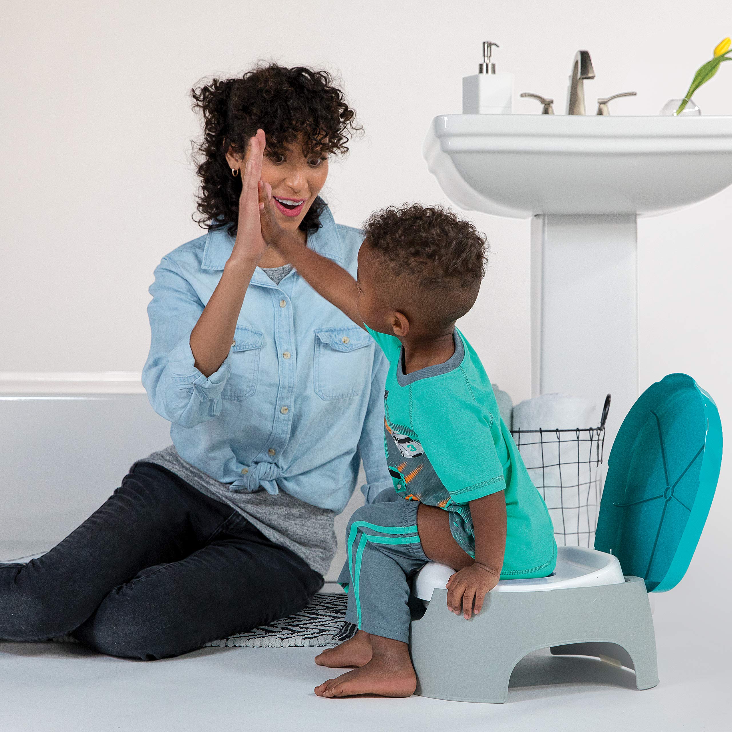 Sommer 3-in-1 Train with Me Potty - Töpfchensitz, Töpfchenaufsatz und Tritthocker für Kleinkinder Töpfchentraining und darüber hinaus - Leicht zu leeren und zu reinigen, platzsparende 3-in-1-Lösung