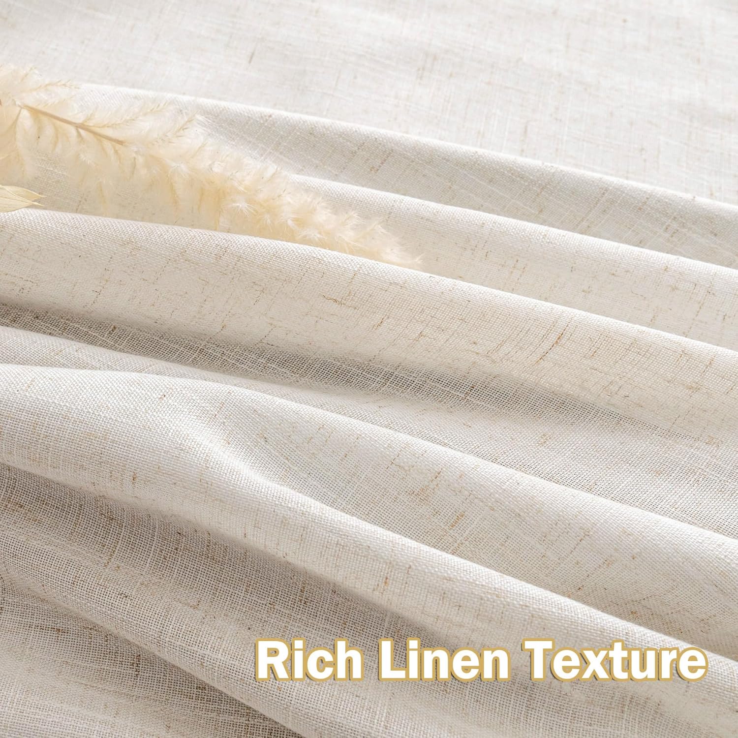 MYSKY HOME Linen Pinch Pleated Blackout Curtains 96 inches Long Linen 100% Room Darkening for Living Room Bedroom Thermal Insulated Light Block Window Drapes Width 40", 2 PCs